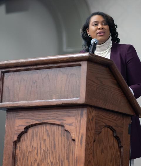 Ashley Miller delivers plenary remarks at 2025 North American conference