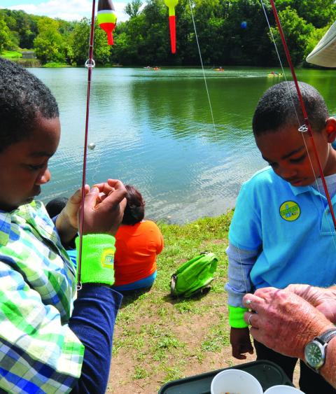Indiana DNR Staff conducts a public fishing program