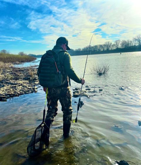 Angler on an Ohio river