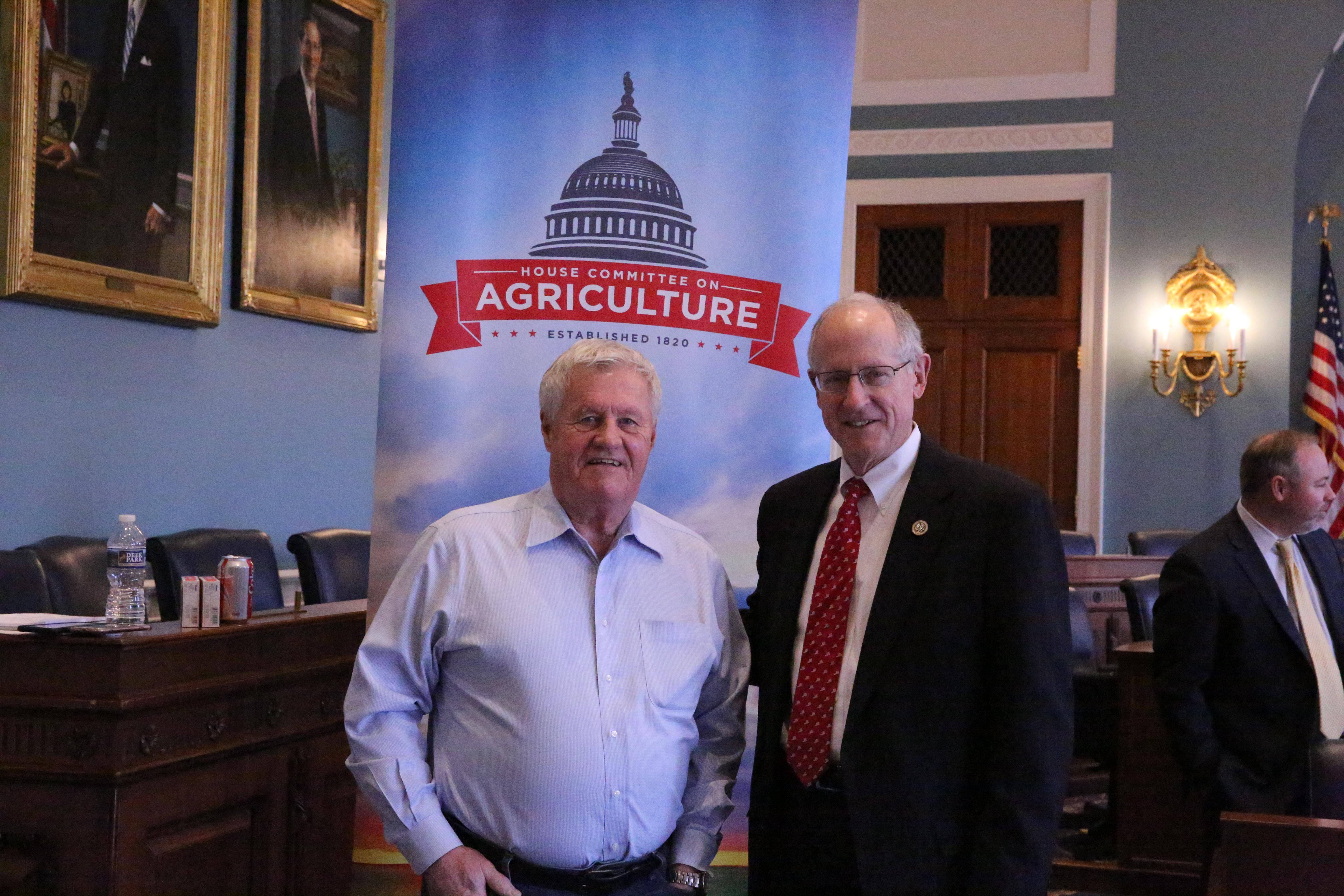 House Agriculture Committee Chairman Mike Conaway of Texas (right) and Ranking Member Collin Peterson of Minnesota (left) 
