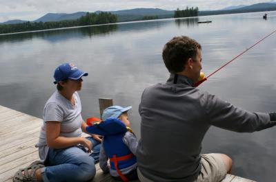 A family fishing
