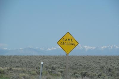 Game Crossing Sign on Highway 20 in Idaho