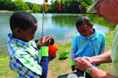 Indiana DNR Staff conducts a public fishing program