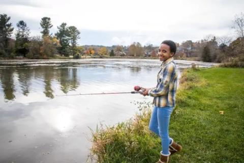 Girl fishing