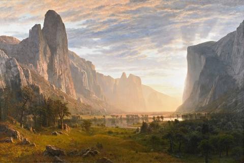 A painting of Yosemite by Boone and Crockett Club member Albert Bierstadt 