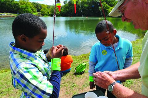 Indiana DNR Staff conducts a public fishing program