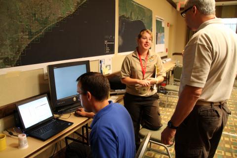 Conservation staff at work