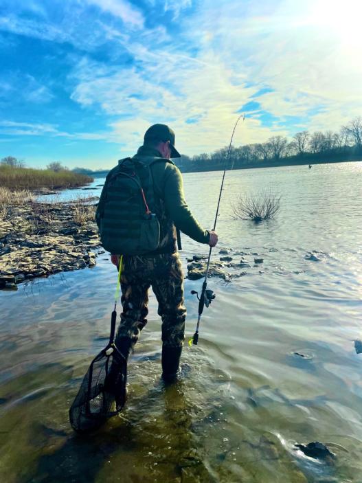 Angler on an Ohio river